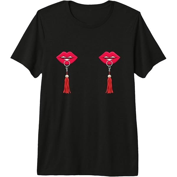 Amazon.com: Burlesque Lips Boobs Nipple Tassel Burlesque Dancer T